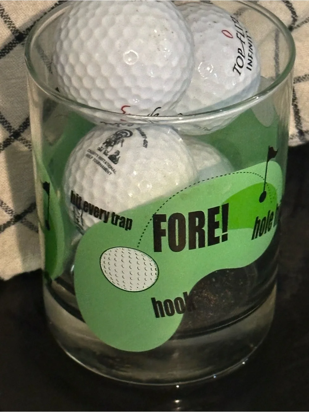 FORE! Golf-themed party Glass